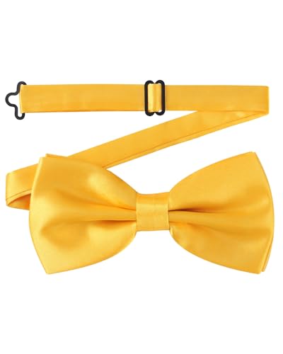 AWAYTR Bow Ties for Men - Pre-Tied Adjustable Tuxedo Style for Wedding - color: Golden Yellow