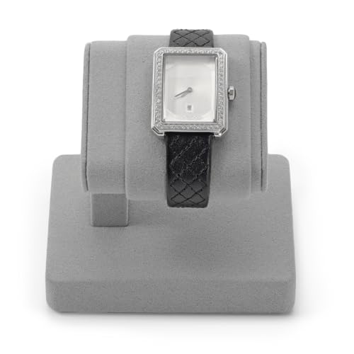 Grey Single Watch Display Stand with Microfiber Lining Watch Holder - color: Grey
