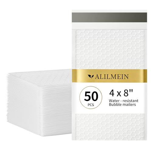 4×8" Inch White Bubble Mailers 50 Pack Small Bubble Mailers Waterproof Padded Envelopes Self Seal Adhesive Shipping Bags for Mailing Cards Jewelry Makeup and Small Business Packaging - color: white, size: 4*7 50pc