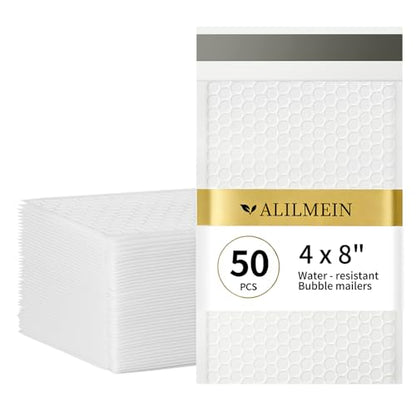4×8" Inch White Bubble Mailers 50 Pack Small Bubble Mailers Waterproof Padded Envelopes Self Seal Adhesive Shipping Bags for Mailing Cards Jewelry Makeup and Small Business Packaging - color: white, size: 4*7 50pc