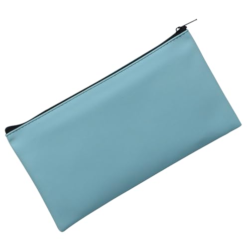 1 Pack Money Bag with Zipper, 11 x 6.1 Inch Cash Pouch, Multi-Purpose Bank Bag for Cash, Checks, Documents & Cosmetics (Light blue) - color: Light blue