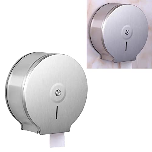 Commercial Jumbo Toilet Paper Dispenser, Wall Mount Stainless Steel 10 Inch Roll Toilet Paper Holder, Brushed Touchless Toilet Tissue Dispenser