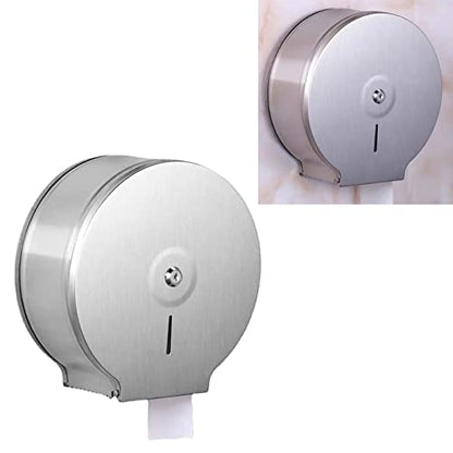 Commercial Jumbo Toilet Paper Dispenser, Wall Mount Stainless Steel 10 Inch Roll Toilet Paper Holder, Brushed Touchless Toilet Tissue Dispenser
