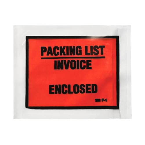 3M Full-Print Packing List Envelope, 4-1/2 in. x 5-1/2 in. (Orange) / 100 envelopes
