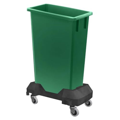 Dark Green 23 Gallon Slim Recycle Container with Dolly, Wheeled Commercial Trash Can, Heavy-Duty Rolling Waste Bin, Durable Plastic Garbage Can for Kitchens, Homes, Restaurants, Offices - color: Dark Green, size: with Dolly