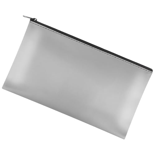 2 Pack Money Bag with Zipper, 11x6.1 inch Multi-purpose Cash Pouch, Bank Bag, Cash Bag, Check Wallet, Cosmetic Organizer (Grey) - color: Grey, size: 2 Pieces
