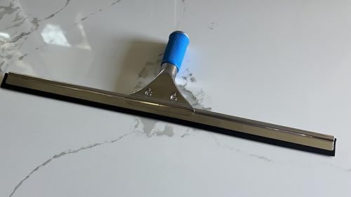 18-Inch Heavy-Duty Window Squeegee with Rubber Blade, Ideal 15 Degree Angle. Color Blue