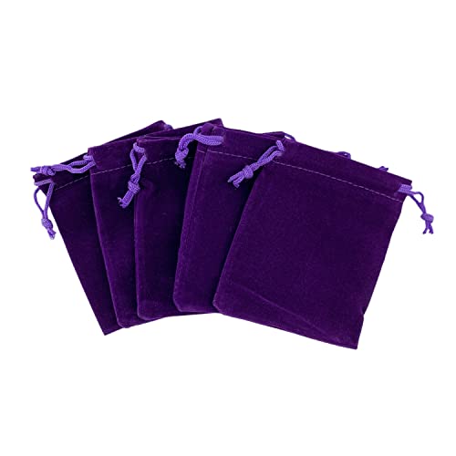 Palmhomee Pack of 48 3x4 Inch Velvet Drawstring Bags Gift Bag Velvet Pouch For Jewelry Wedding and Party Favor (Purple) - color: Purple