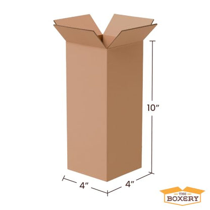 The Boxery 4"x4"x10" Corrugated Cardboard Boxes 50-Pack - size: 4 x 4 x 10"