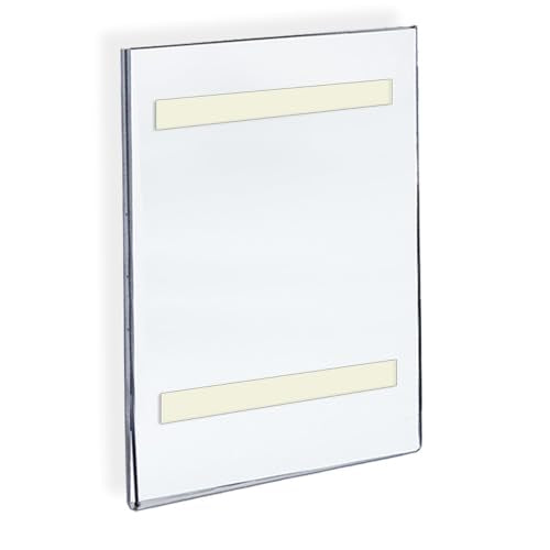 Azar Displays 122013 Self Adhesive Clear Acrylic Wall Sign Holder Frame 8.5" W x 14" H -Portrait/Vertical, 10-Pack - size: 8.5 in. W x 14 in. H
