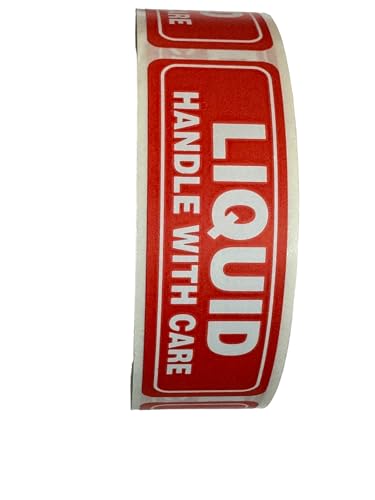 1x3 Liquid Labels Shipping Handle with Care Fragile Adhesive Stickers (1) Roll of 500 Labels