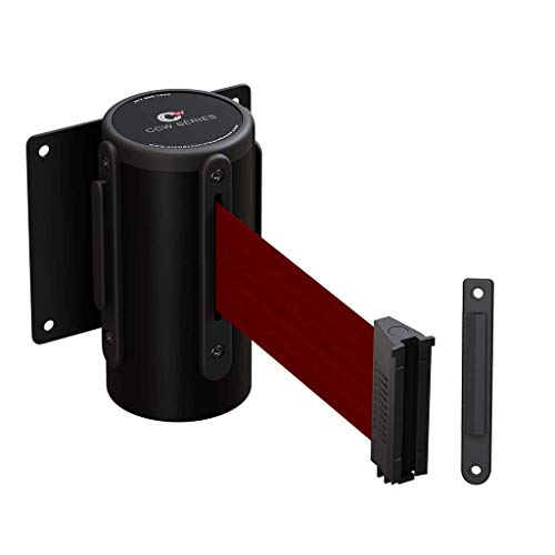 Crowd Control Warehouse Fixed Wall Mount Retractable Belt Barrier, 11-Foot - color: Maroon, size: Solid Color