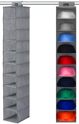 VAESIDA 10 Shelf Hat Rack Hanging Closet/Organizer for Storage - Best Baseball Cap Holder, Gray - color: Hat Rack