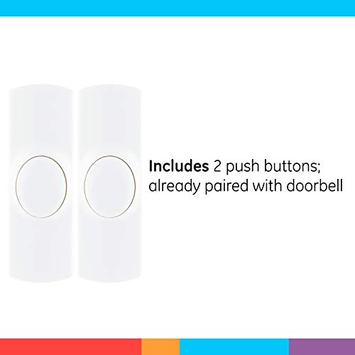 GE Wireless Doorbell Kit, Plug-In Receiver, 2 Push Buttons, 8 Melodies - size: 150 Ft Range, style: 8 Melody | 2 Push Buttons