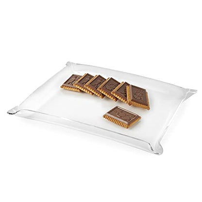Huang Acrylic Clear Multi-use Valet Tray | Great for Snacks, Candy, Treats or Jewelry, Keys, Wallets, and More | Display in The Kitchen, Living Room, Bedroom, or Bathroom | Large 10.5" x 8.5" - size: Large (10.5" x 8.5" x 1")