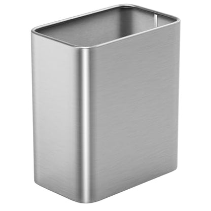 Cesun Small Bathroom Trash Can, 2.1 Gallons, Under Sink Wastebasket, Silver - color: Silver