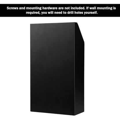 2-Pack Metal Donation Box with Lock, Wall Mounted Mailboxes for Outside, Secure Cash Drop & Suggestion Boxes with Keys, Black Collection Box for Home Office Business (10.24x5.71x2.95 Inch)