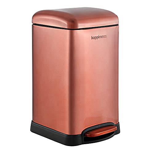 happimess Betty Retro Mini 3.2 Gal Step Trash Can, Rose Gold - color: Rose Gold