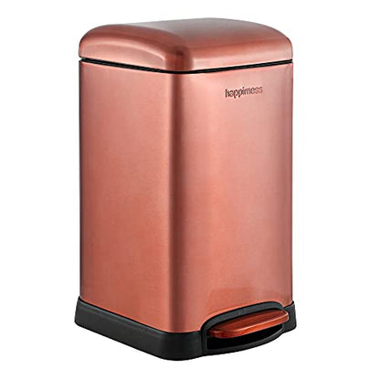 happimess Betty Retro Mini 3.2 Gal Step Trash Can, Rose Gold - color: Rose Gold