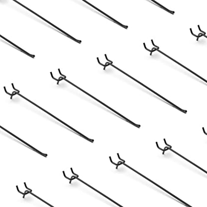 HUHOLE 25 Pack 10 Inch Black Pegboard L Hooks for 1/4 Inch Pegboard - size: 10 Inch