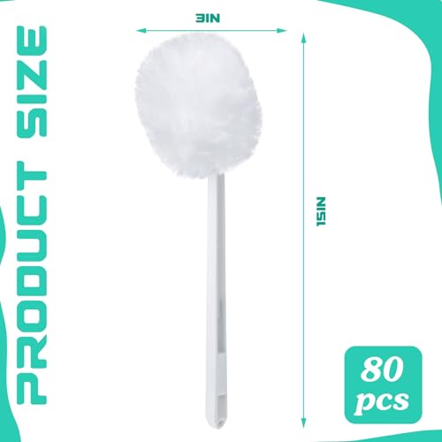 Zhehao 80 Pcs Toilet Bowl Brush, Soft Swab Toilet Mop Bulk