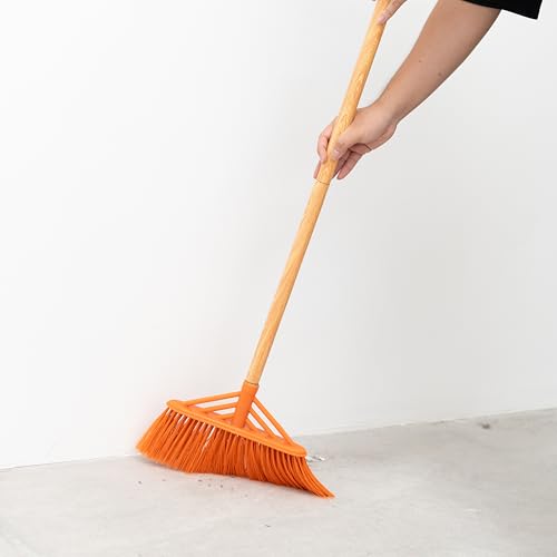 Bathroom Cleaning Broom Set, 4-Piece Broom and Dustpan Set with Long & Short Handle Brooms – Stiff Floor Broom, Angle Broom & Toilet Scrub Brush – Cleaning Tools for Bathroom & Kitchen