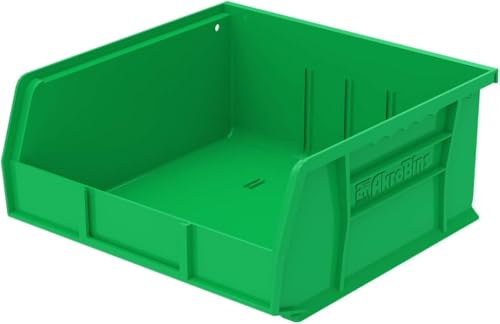 Akro-Mils 30235 AkroBins Plastic Storage Bins, 11"x11"x5", Green, 6-Pack - color: Green
