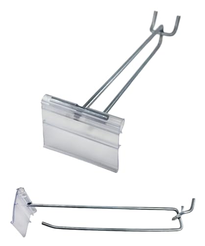 10 FSAWL6 6" Flip Scan Metal Peg Board Hooks W/Label Holder