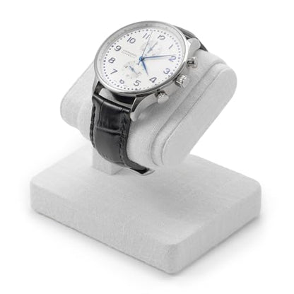 Single Watch Display Stand with Premium Linen Lining Watch Holder - color: White