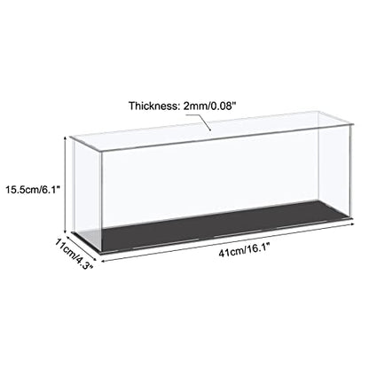 MECCANIXITY Acrylic Display Case Plastic Box Cube Storage Box Clear Small Assemble Dustproof Showcase 16.1x4.3x6.1 Inch for Collectibles Items - size: 16.1x4.3x6.1 Inch