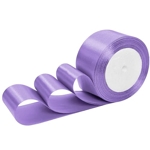 Luomorgo 2 Inch Satin Ribbon, 25 Yards, Purple - color: Purple, size: 2 inch x 25 yards