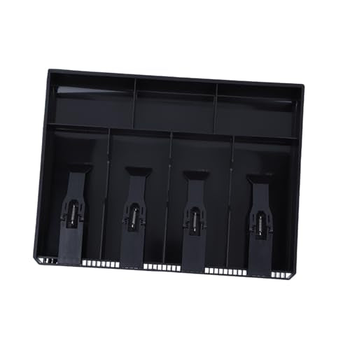 Cash Register Drawer Insert Tray, 4 Bills Cash Till Drawer with Metal Clip Coin Safe Insert Trays Portable Cash Register for Small Businesses