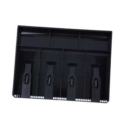 Cash Register Drawer Insert Tray, 4 Bills Cash Till Drawer with Metal Clip Coin Safe Insert Trays Portable Cash Register for Small Businesses