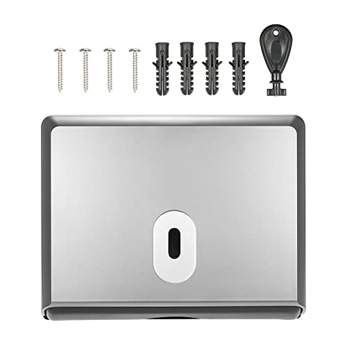 Paper Towel Dispenser Wall Mount for Toilet, Bathroom Paper Towel Holder, Commercial Paper Towel Dispenser for Trifold Paper & Multifold Paper Towels, Silver - color: Silver