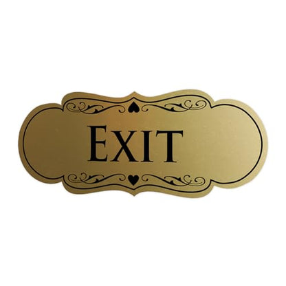 Designer EXIT Sign - Brushed Gold - Medium (1 Pack) - color: Brushed Gold, size: 2.75" x 7" - Med (1 Pack)