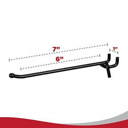 Presa Heavy Duty Black Steel Peg Board Shelving Hooks, 6-Inch, 50-Pack - color: Black, size: 6 Inch