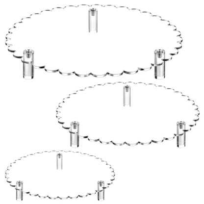 Lineshading 3 Pcs Scalloped Acrylic Display Riser Clear 8'', 10'', 12'' - size: 8'',10'',12'', style: Scalloped