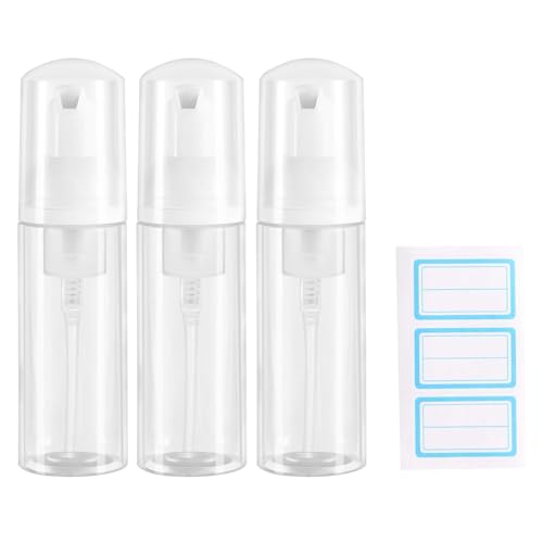3pcs 2oz Small Size Mousse Plastic Travel Foam Pump Bottle Dispenser - color: Clear