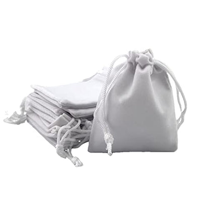 Palmhomee Pack of 48 3x4 Inch Velvet Drawstring Bags Gift Bag Velvet Pouch For Jewelry Wedding and Party Favor (White) - color: White