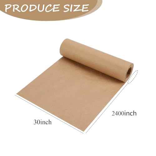 PONGHEI Brown Wrapping Paper Roll 30"x 2400" Craft Packing Paper for Gift Wrapping Bulletin Board Paper Roll Bouquet Flower Table Covering Poster Packing Shipping Moving Supplies - color: Brown, size: 200ft