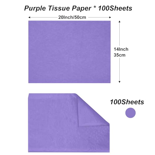 Jkopsnr 100 Sheets Purple Tissue Paper 20x14 Inches - color: Purple, size: 14x20