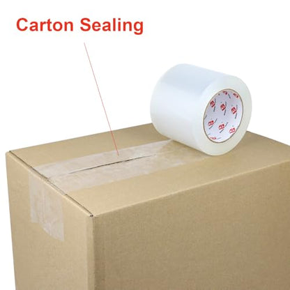 BOMEI PACK 4'' Wide Clear Packing Tape, 4-inch x 110 Yards (330ft), Heavy Duty Industrial Grade Packaging Tape Refills for Box Office Moving, Shipping and Mailing - size: 4 inch x 110 yards