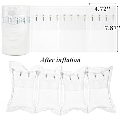 Tebery 400 Count Air Pillows for Shipping, 4.72"x7.87" Inflatable Air Cushioning Bags Roll with Pump, Reusable Packing Filler Materials, Leak-Proof Purse Stuffing Supplies for Shape