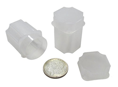 Large Silver Dollar Tubes Translucent Design Holds 20 Coins Per Tube: Fits Peace, Morgan & Eisenhower Dollars, Box of 100