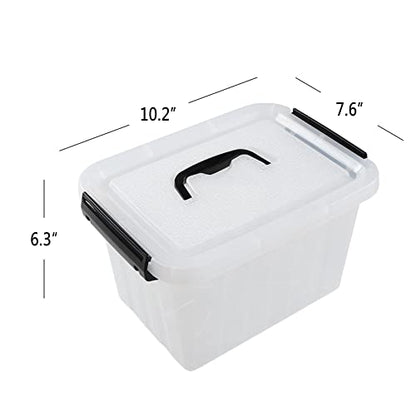 6 Quart Plastci Storage Box, Clear Storage Bins Totes Containers Set of 4 - size: 6 Quart