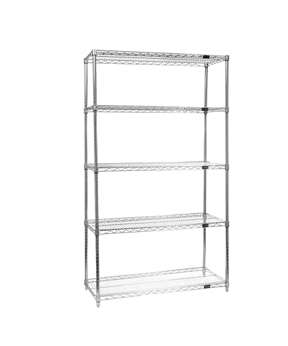 Quantum Storage Systems WR63-2448C Starter Kit Wire Shelves Chrome 4 Shelves 63" H x 48" W x 24" D - size: 63H x 48W x 24D