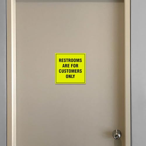 Signs ByLITA Square Restrooms Are For Customers Only Sign (Navy Blue/Gold) - Small 2 Pack - color: Navy Blue/Gold, size: 4 x 4" - Small (2 Pack)