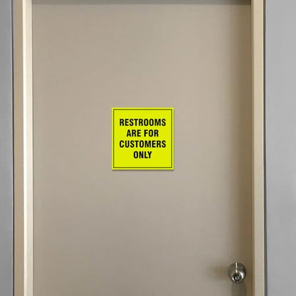 Signs ByLITA Square Restrooms Are For Customers Only Sign (Black) - Small 2 Pack - color: Black, size: 4 x 4" - Small (2 Pack)