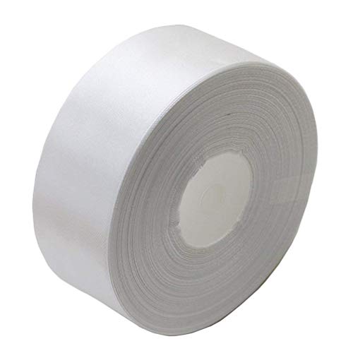White Satin Ribbon 1.5 Inch for Gift Wrapping, 50 Yards in Length - color: White, size: 1.5"