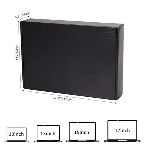 CRUGLA 1 Pack Laptop Shipping Box with Cushioned Foam, Fits Most Sizes - color: Black